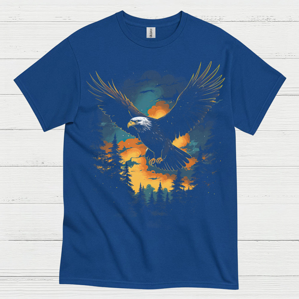 Bald Eagle Sunset Forest Freedom Wilderness T Shirt