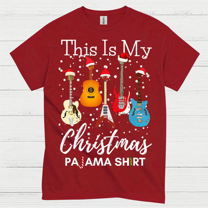 Guitar Christmas Pajama Vibes T Shirt