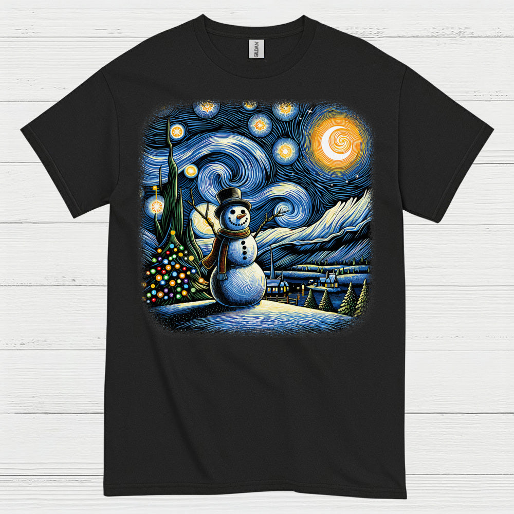 Festive Snowman Art T Shirt