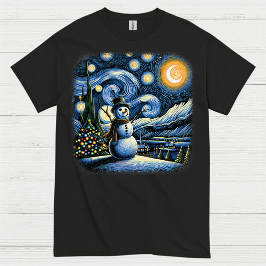 Festive Snowman Art T Shirt