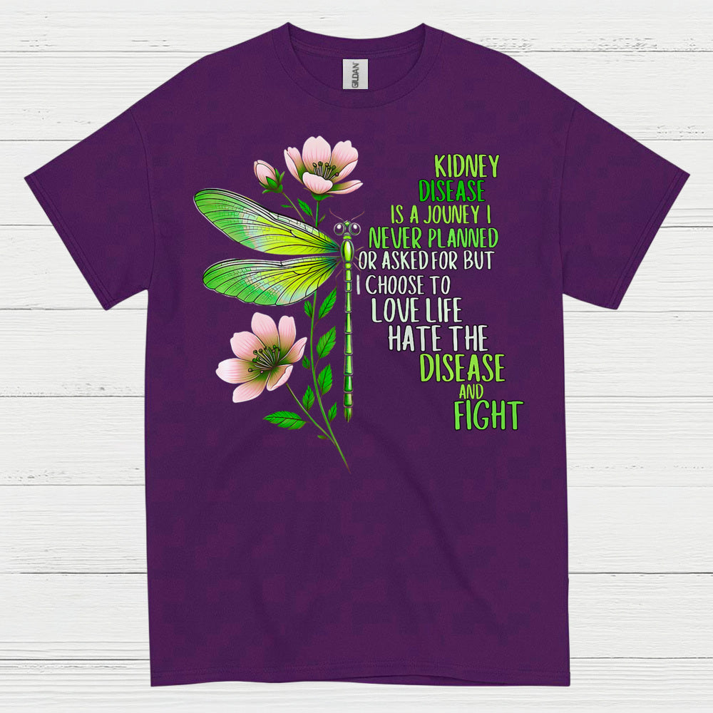 Kidney Disease Journey Strength Dragonfly T Shirt