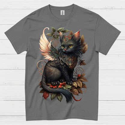 Mystical Winged Cat Dragon T Shirt