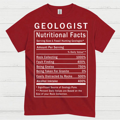 Geologist Nutritional Facts T Shirt
