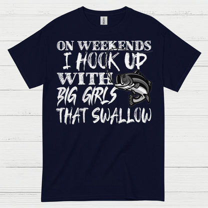 Hook Up With Big Girls Fishing T Shirt