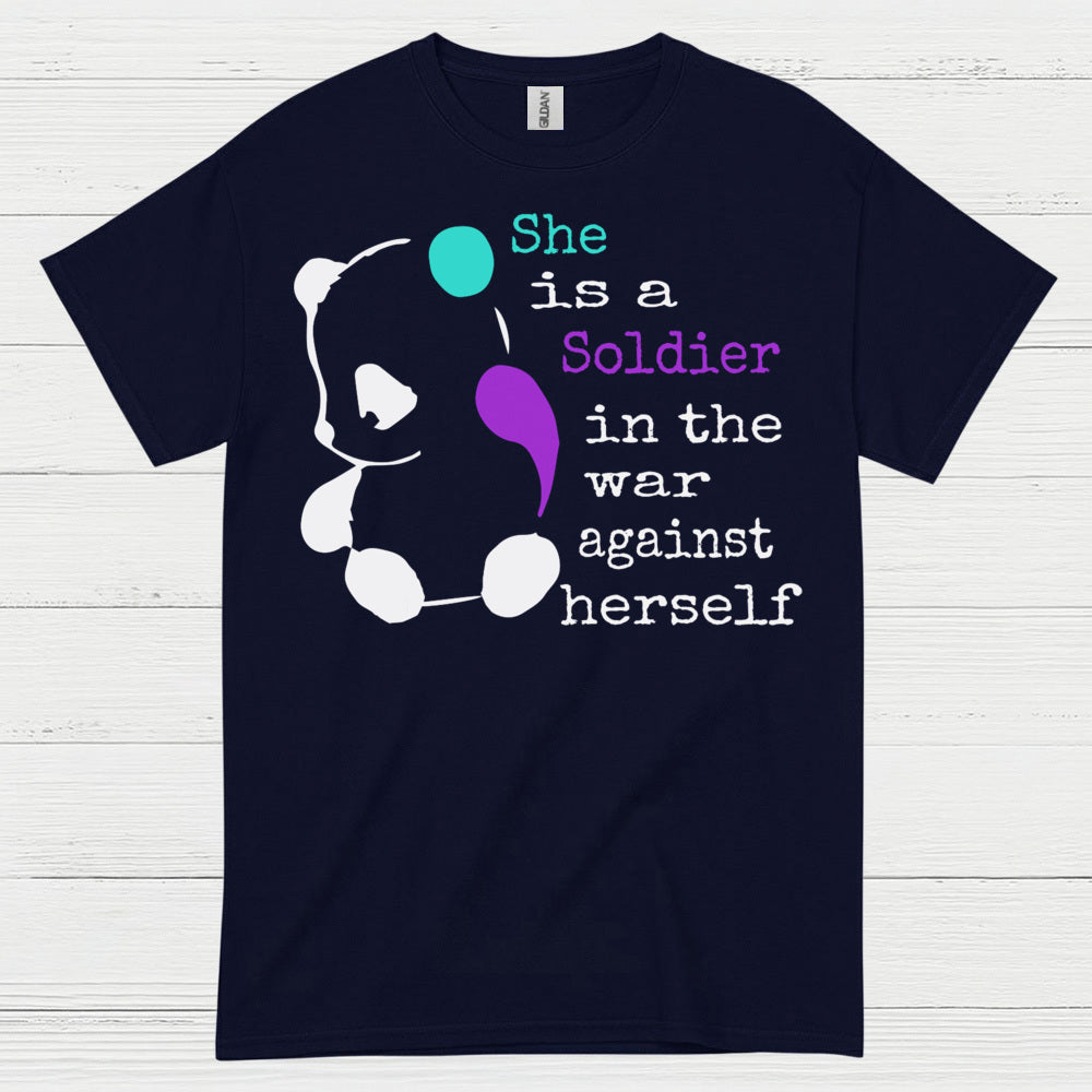 She Is A Soldier Message T Shirt