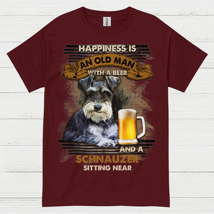 Happiness Is Schnauzer And Beer Funny T Shirt