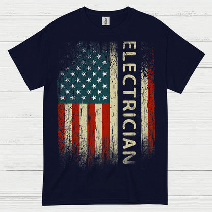 Electrician American Flag T Shirt