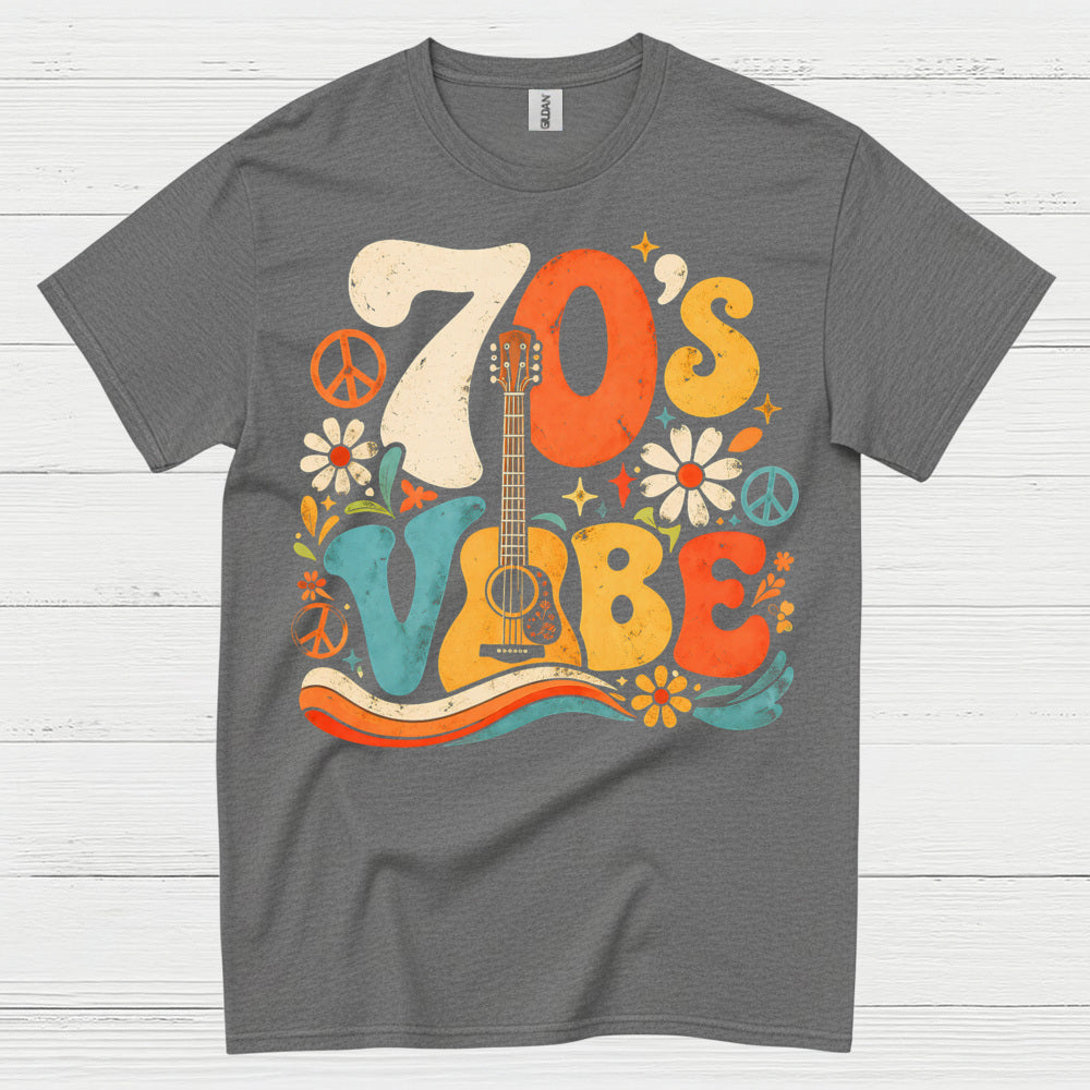 70s Vibe Retro Acoustic Guitar T Shirt