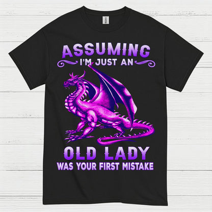 Old Lady Dragon Power T Shirt