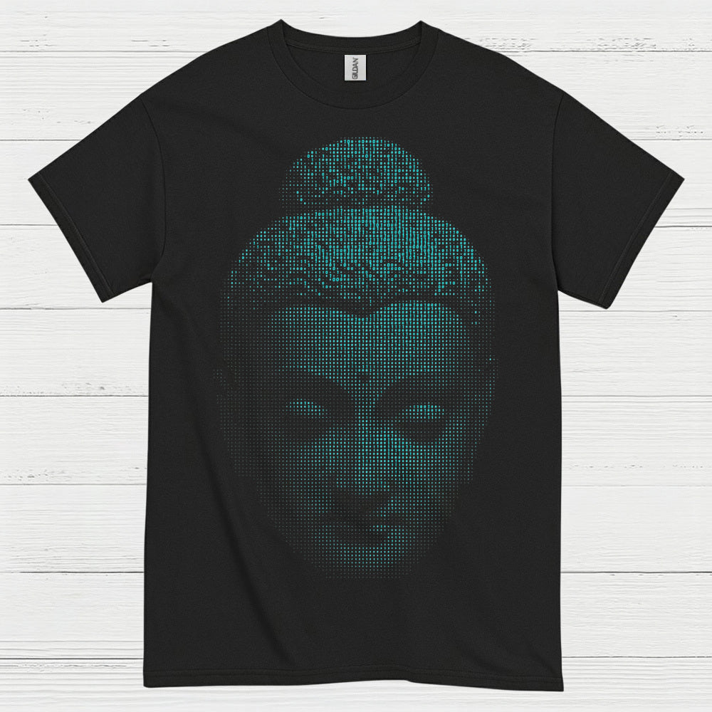 Digital Buddha Face Meditation T Shirt