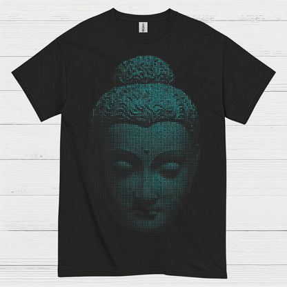 Digital Buddha Face Meditation T Shirt
