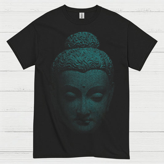 Digital Buddha Face Meditation T Shirt