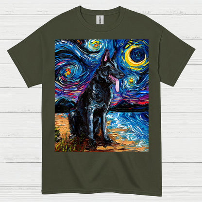 Starry Night German Shepherd T Shirt