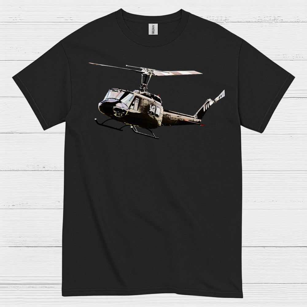 UH-1 Huey Flying Military Helicopter T Shirt