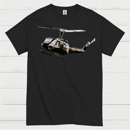 UH-1 Huey Flying Military Helicopter T Shirt