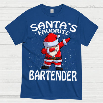 Santas Favorite Bartender Christmas T Shirt