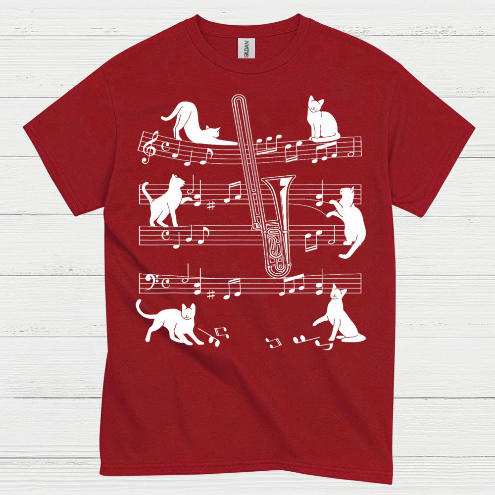 Cat Trombone Music T Shirt