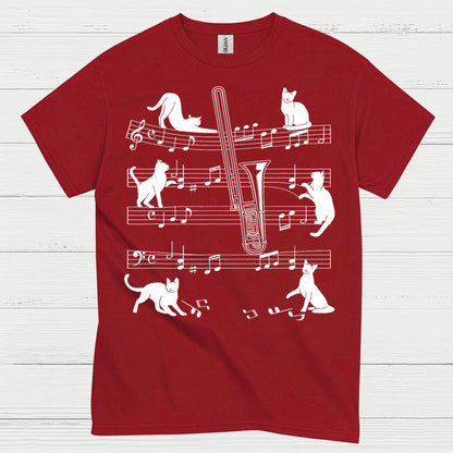 Cat Trombone Music T Shirt
