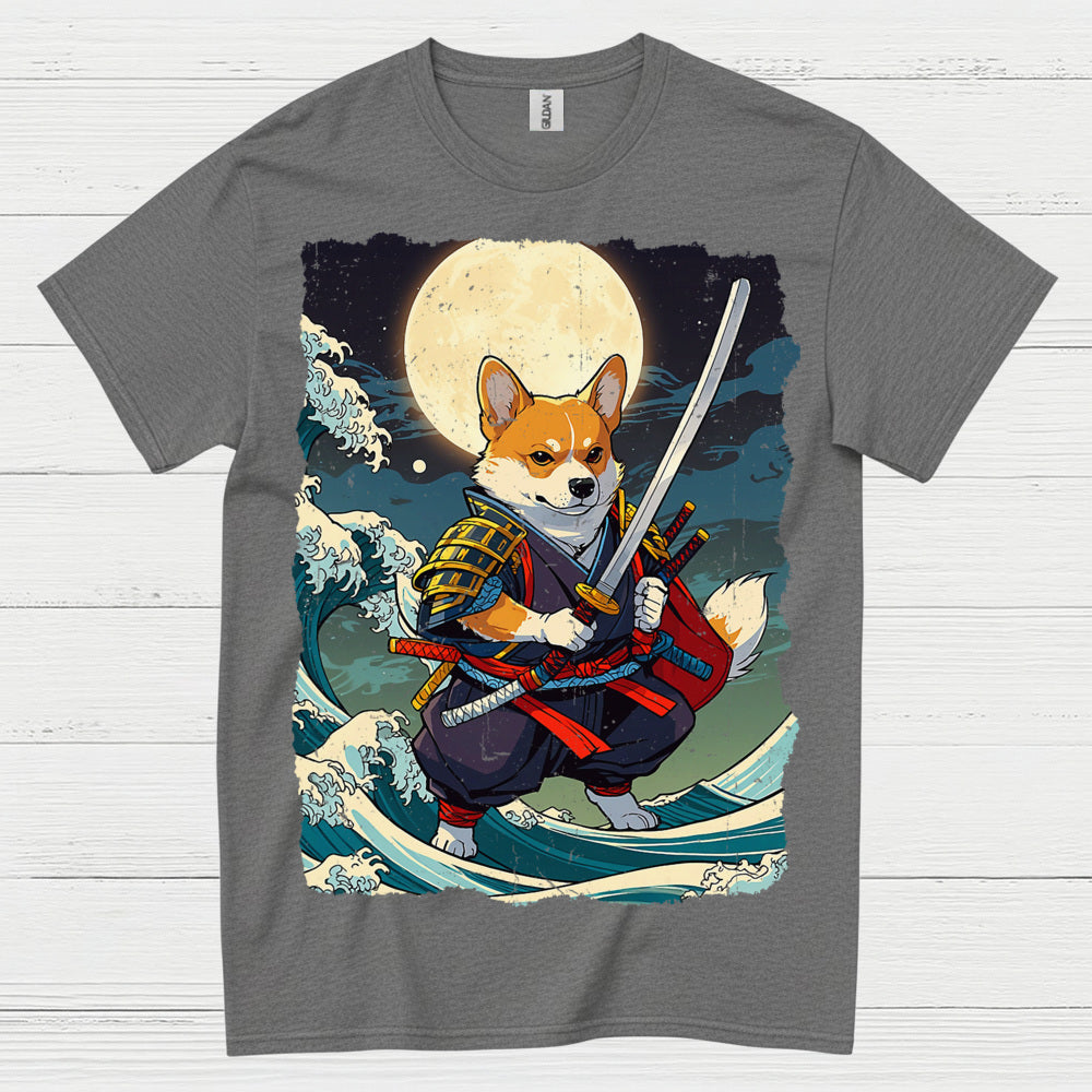 Samurai Corgi Warrior Art T Shirt
