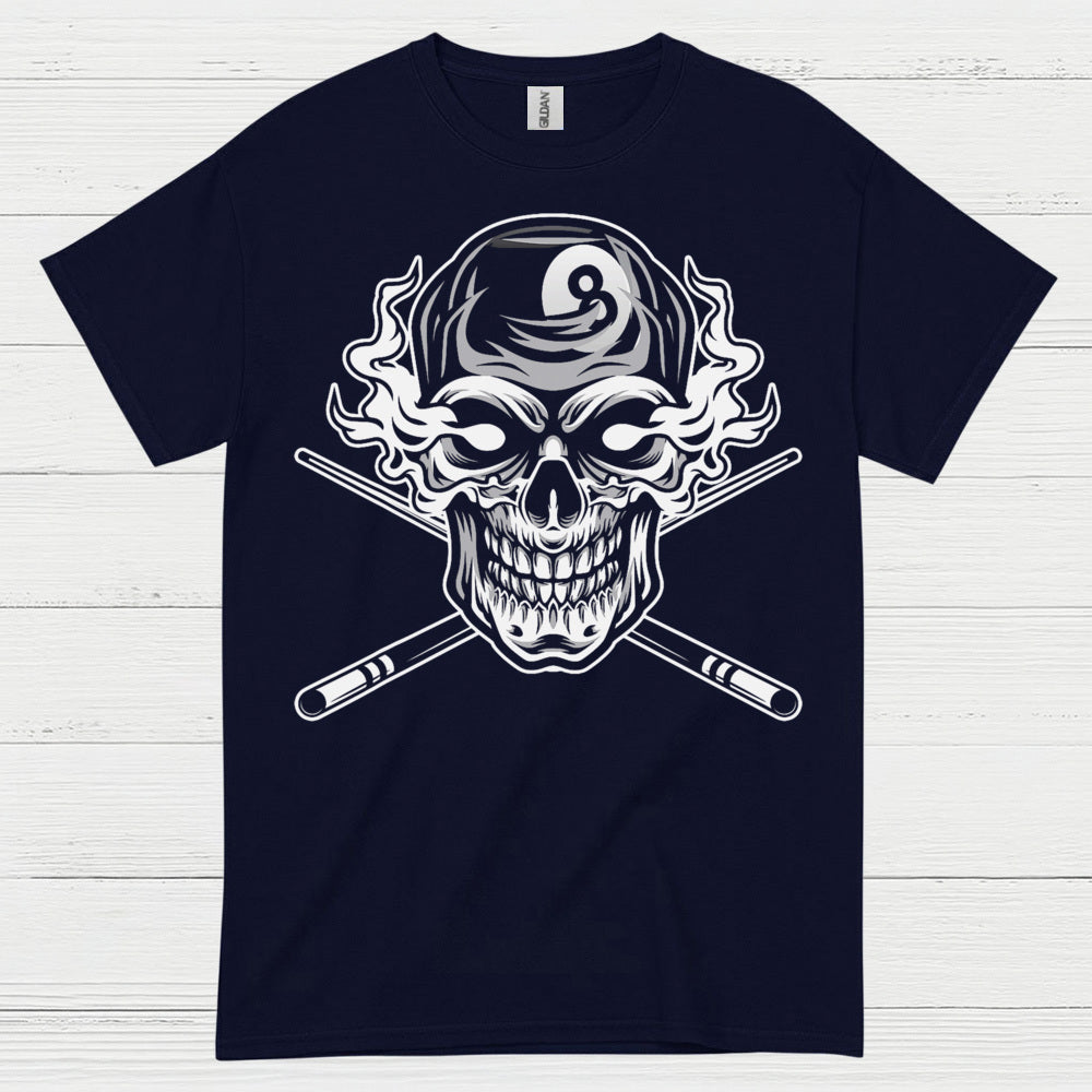 Skull 8 Ball Pool Player T Shirt