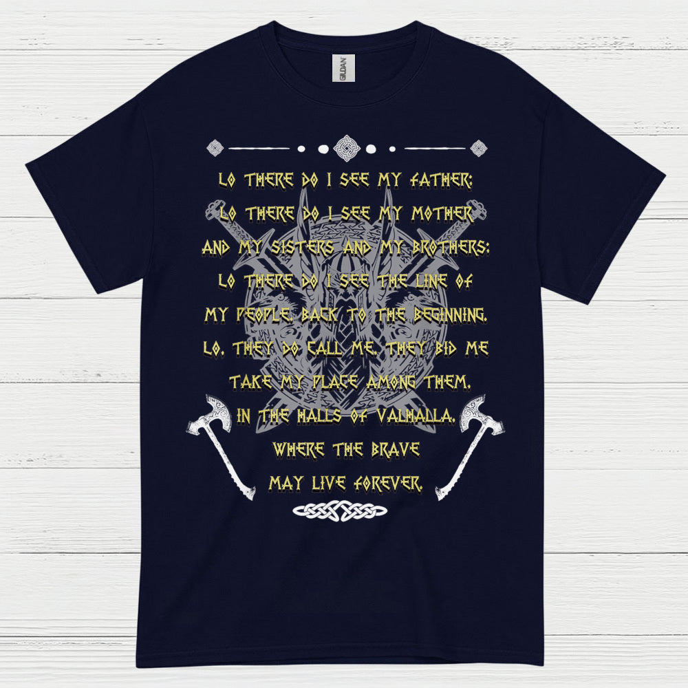 Valhalla Warrior Prayer Viking T Shirt