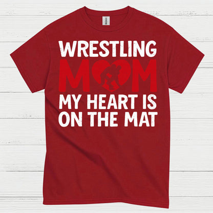 Wrestling Mom Heart On The Mat T Shirt