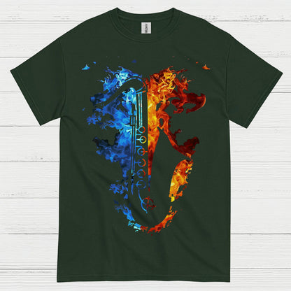 Fire And Ice Saxophone Music T Shirt