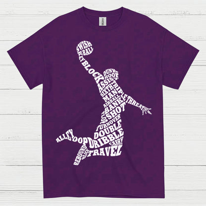 Basketball Word Art Dunk Silhouette T Shirt