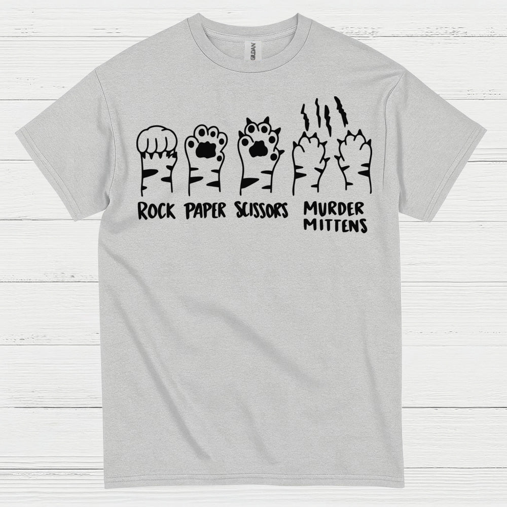 Rock Paper Scissors Cat Humor T Shirt