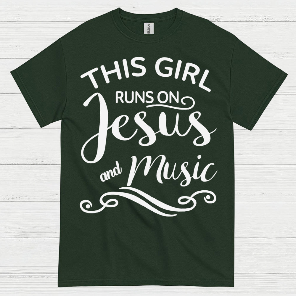 This Girl Runs On Jesus Music T Shirt