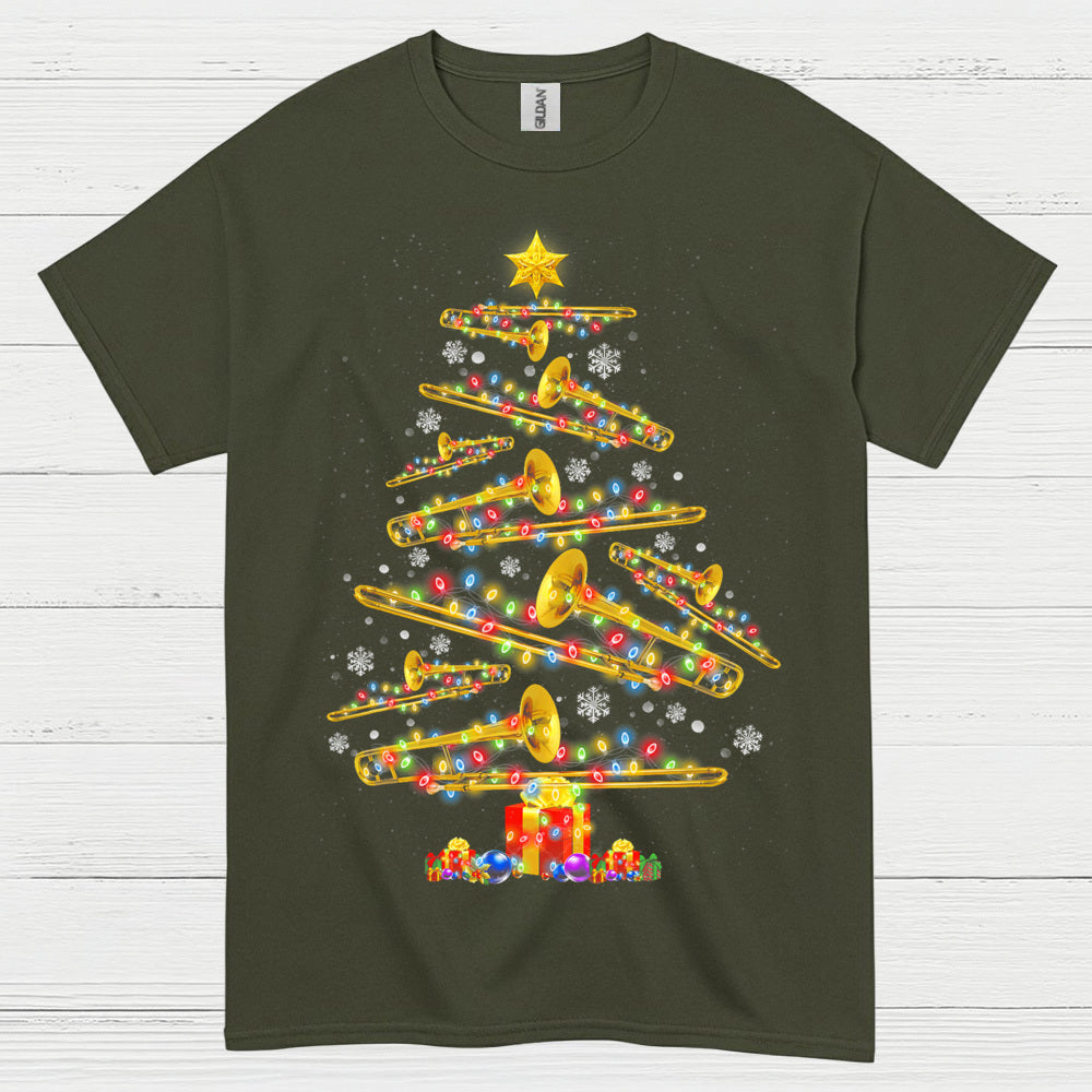 Christmas Trombone Tree T Shirt