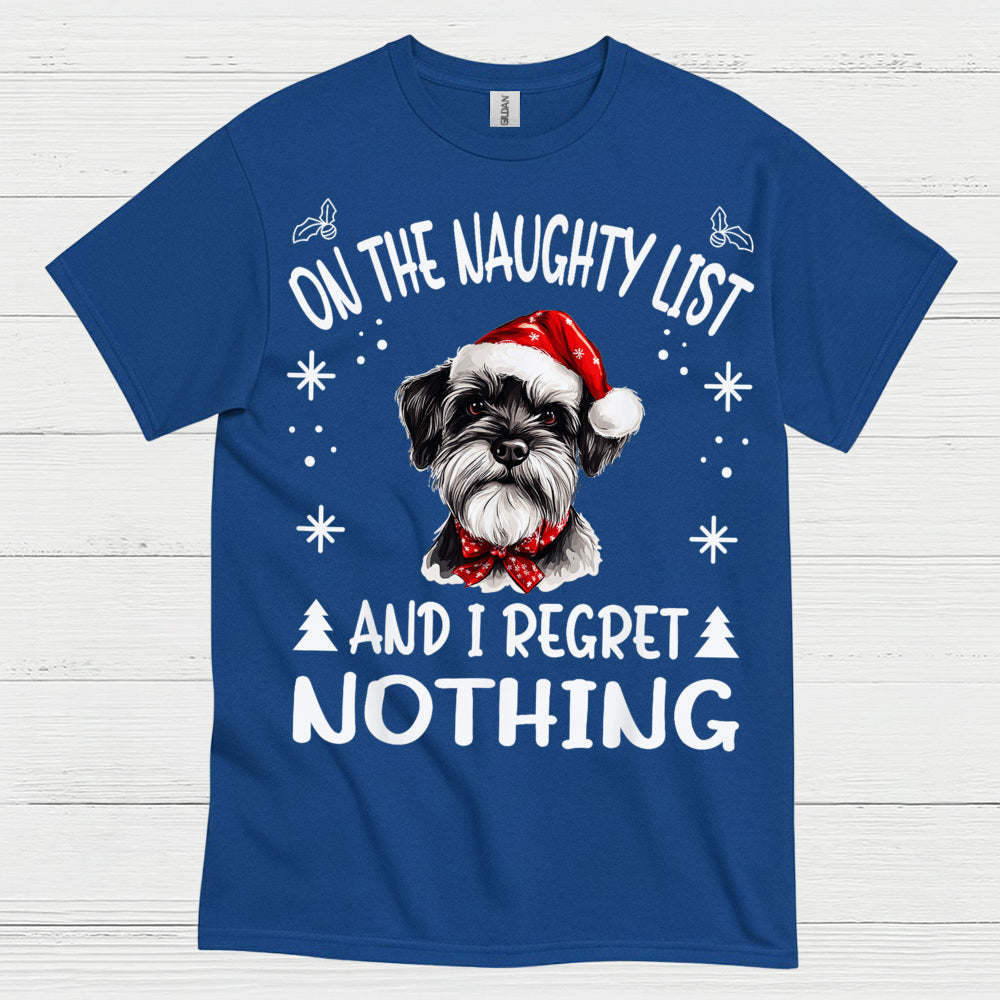 Naughty List Schnauzer Christmas T Shirt