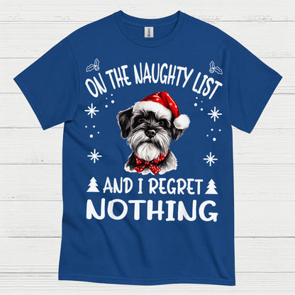 Naughty List Schnauzer Christmas T Shirt