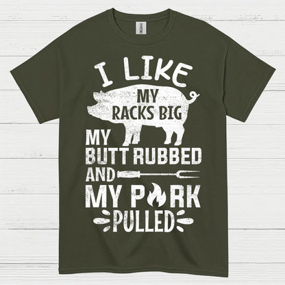 Funny BBQ Racks Butt Pork Pulled T Shirt