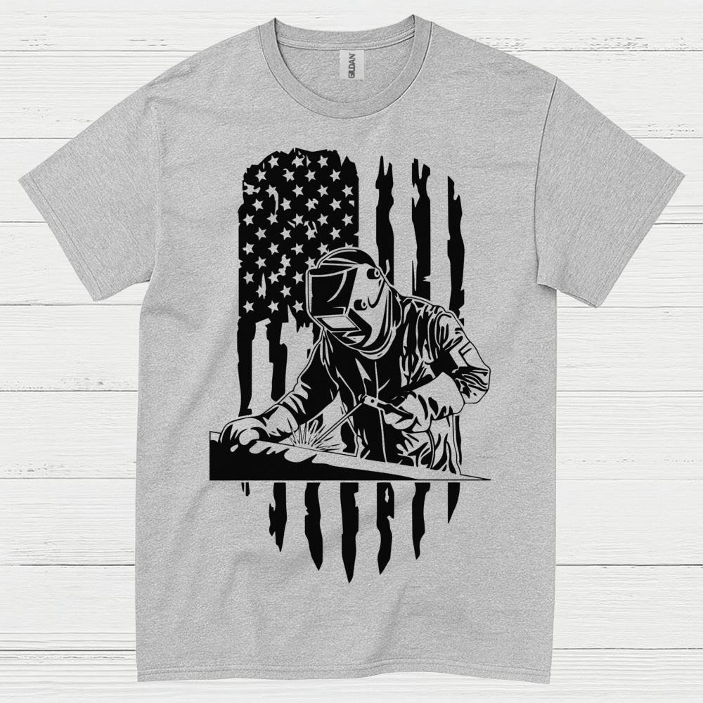 American Flag Welder T Shirt