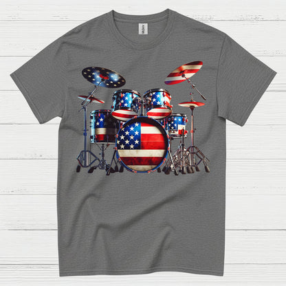 American Flag Drums T Shirt