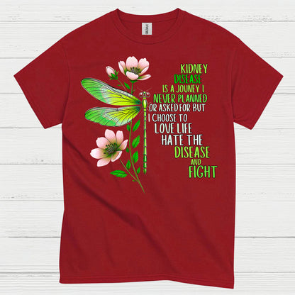 Kidney Disease Journey Strength Dragonfly T Shirt