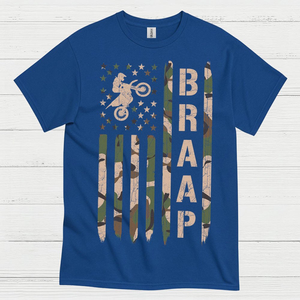 Just Braaap Motocross Flag Rider T Shirt