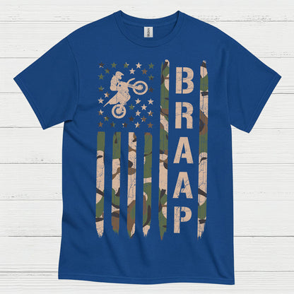 Just Braaap Motocross Flag Rider T Shirt