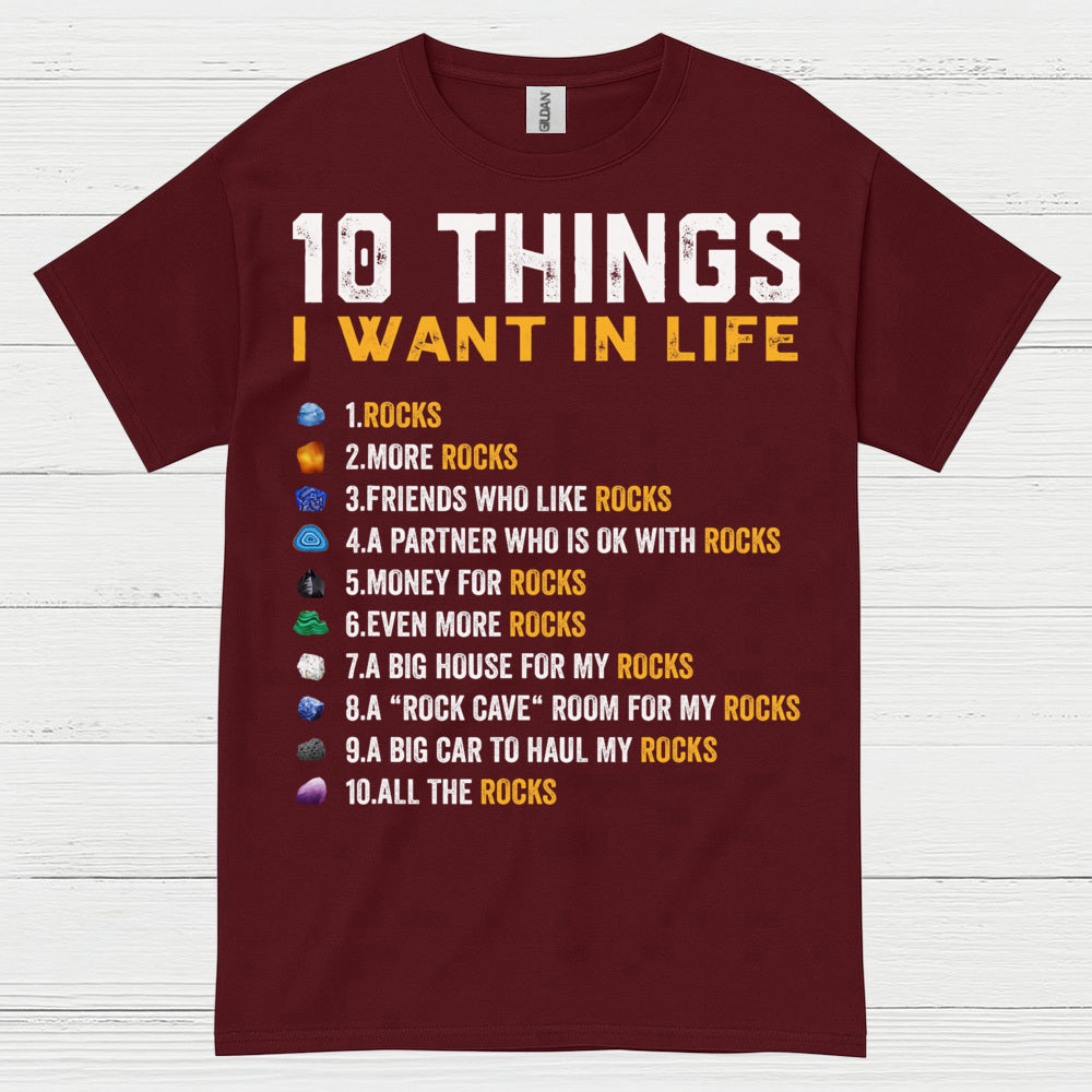10 Things I Want In Life Rock T Shirt