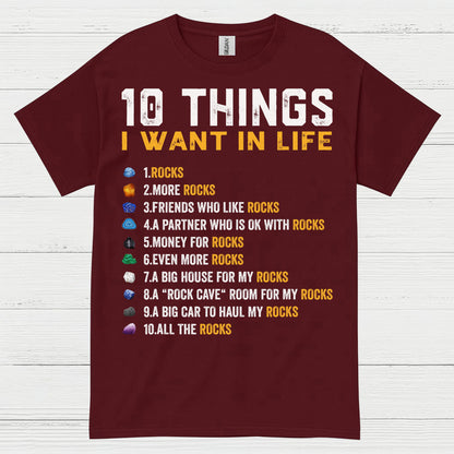 10 Things I Want In Life Rock T Shirt