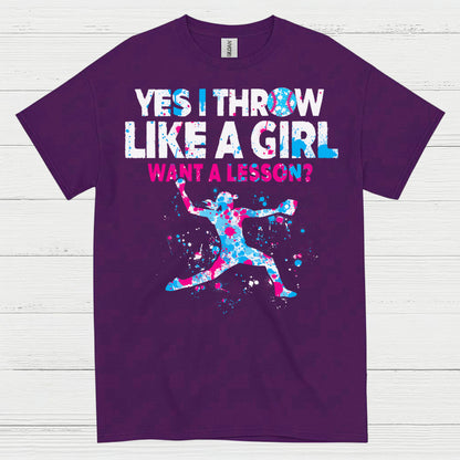 Yes I Throw Like A Girl Pitcher T Shirt