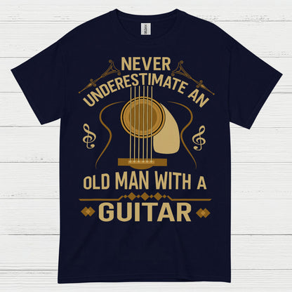 Never Underestimate An Old Man With A Guitar T Shirt