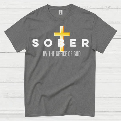 Saved By Grace Sober Christian T Shirt