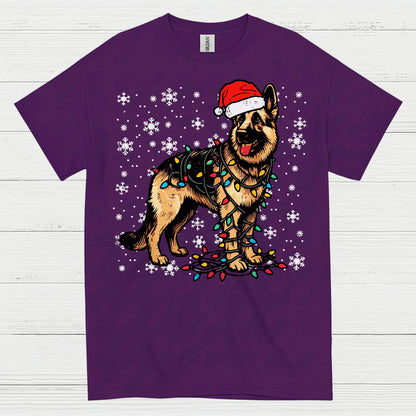 German Shepherd Christmas Lights T Shirt