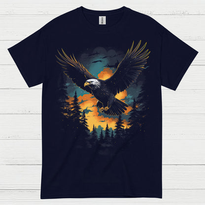 Bald Eagle Sunset Forest Freedom Wilderness T Shirt