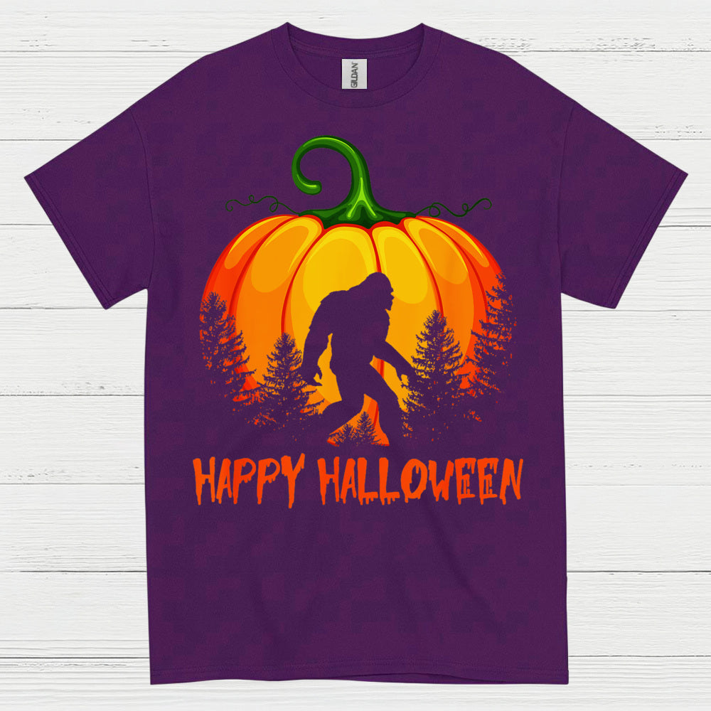 Happy Halloween Bigfoot Pumpkin T Shirt