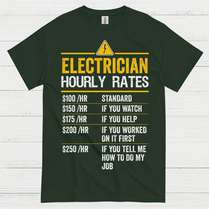 Electrician Hourly Rates Funny T Shirt