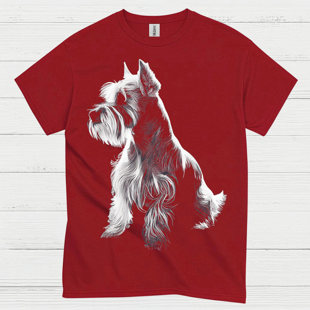 Miniature Schnauzer Silhouette Art T Shirt Elegant Dog Lover Shirt