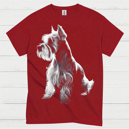 Miniature Schnauzer Silhouette Art T Shirt Elegant Dog Lover Shirt